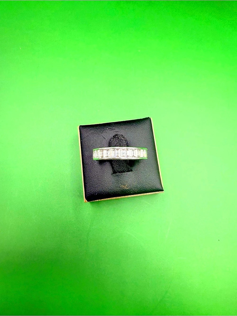 925 Sterling Silver Cz Eternity Band Size 9.